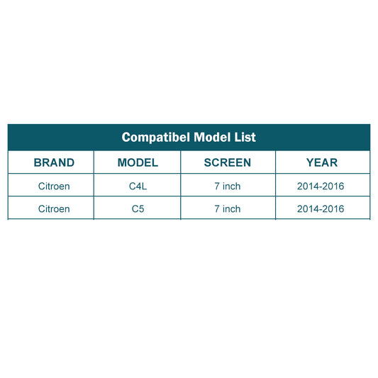 For Citroen C5 C4L 7 inch Screen