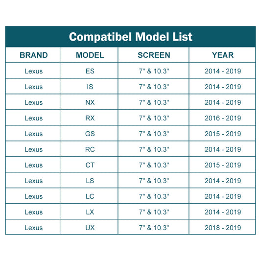 For Lexus NX RX IS ES GS RC CT LS LX LC UX(TAX FREE)