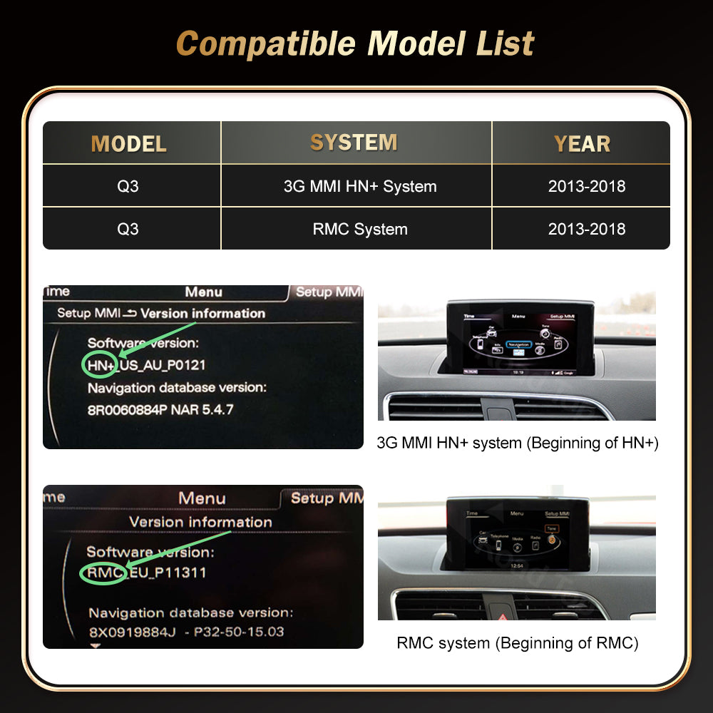 HD Screen For Audi A1 Q3