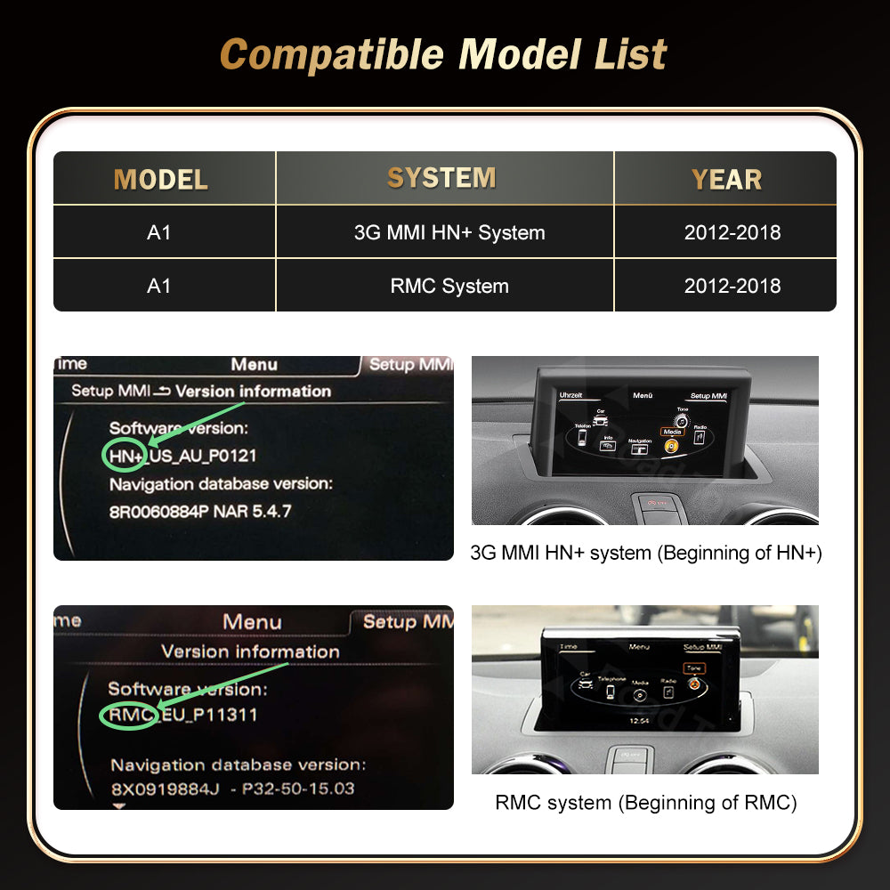 HD Screen For Audi A1 Q3
