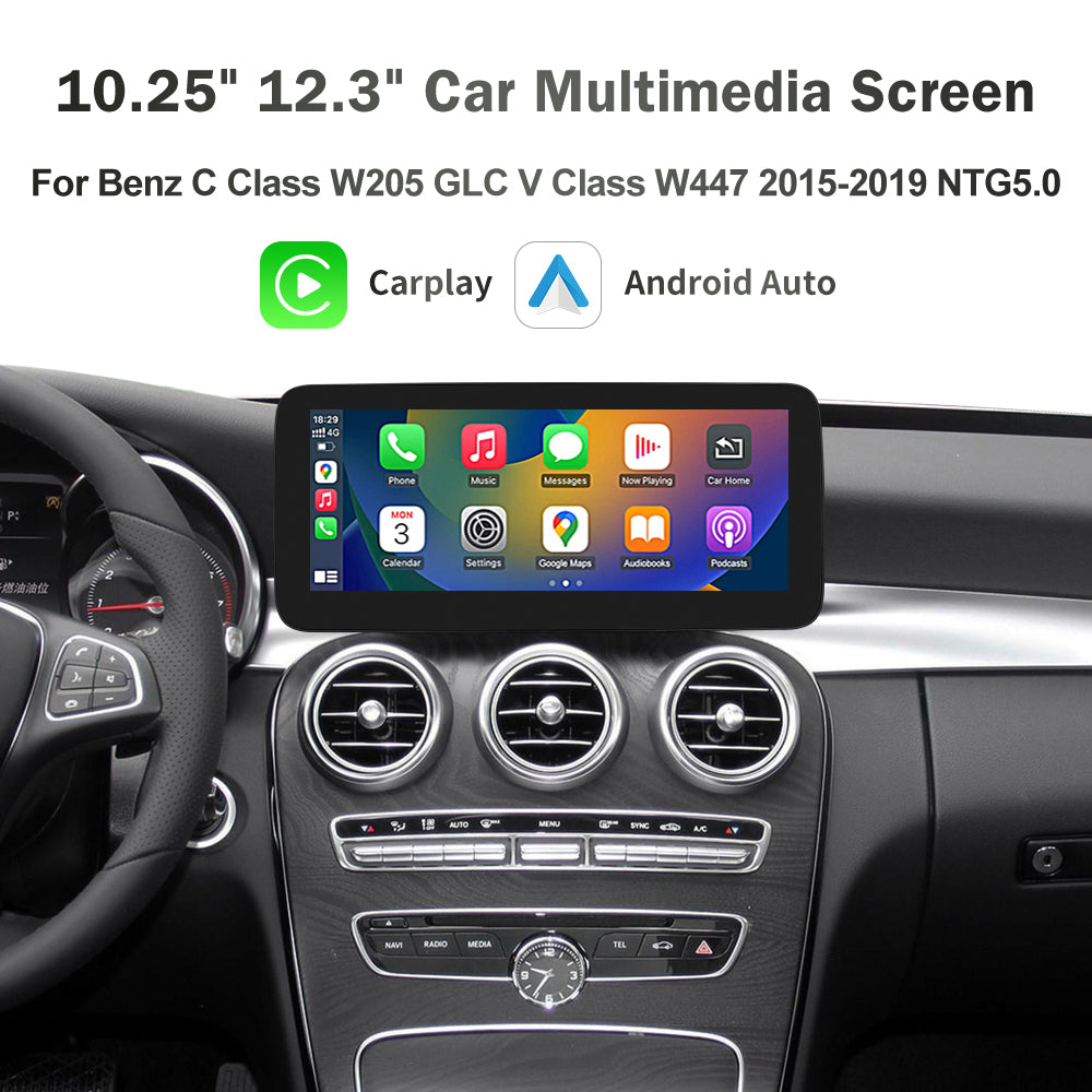 RoadTop HD Linux Touch Screen For Mercedes-Benz C Class W205 GLC V Class W447 NTG5.0 2015-2019