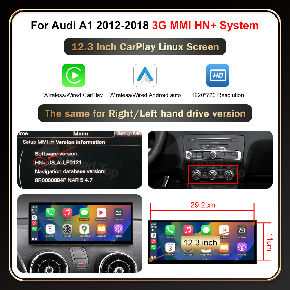 HD Screen For Audi A1 Q3