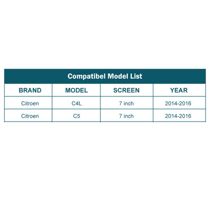 For Citroen C5 C4L 7 inch Screen