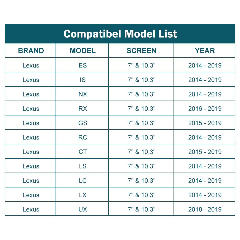 For Lexus NX RX IS ES GS RC CT LS LX LC UX（TAX FREE）