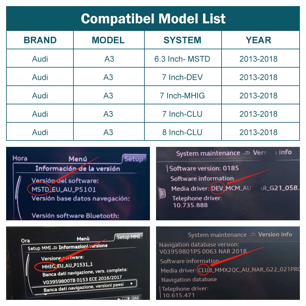 For Audi A3 Q2（TAX FREE）